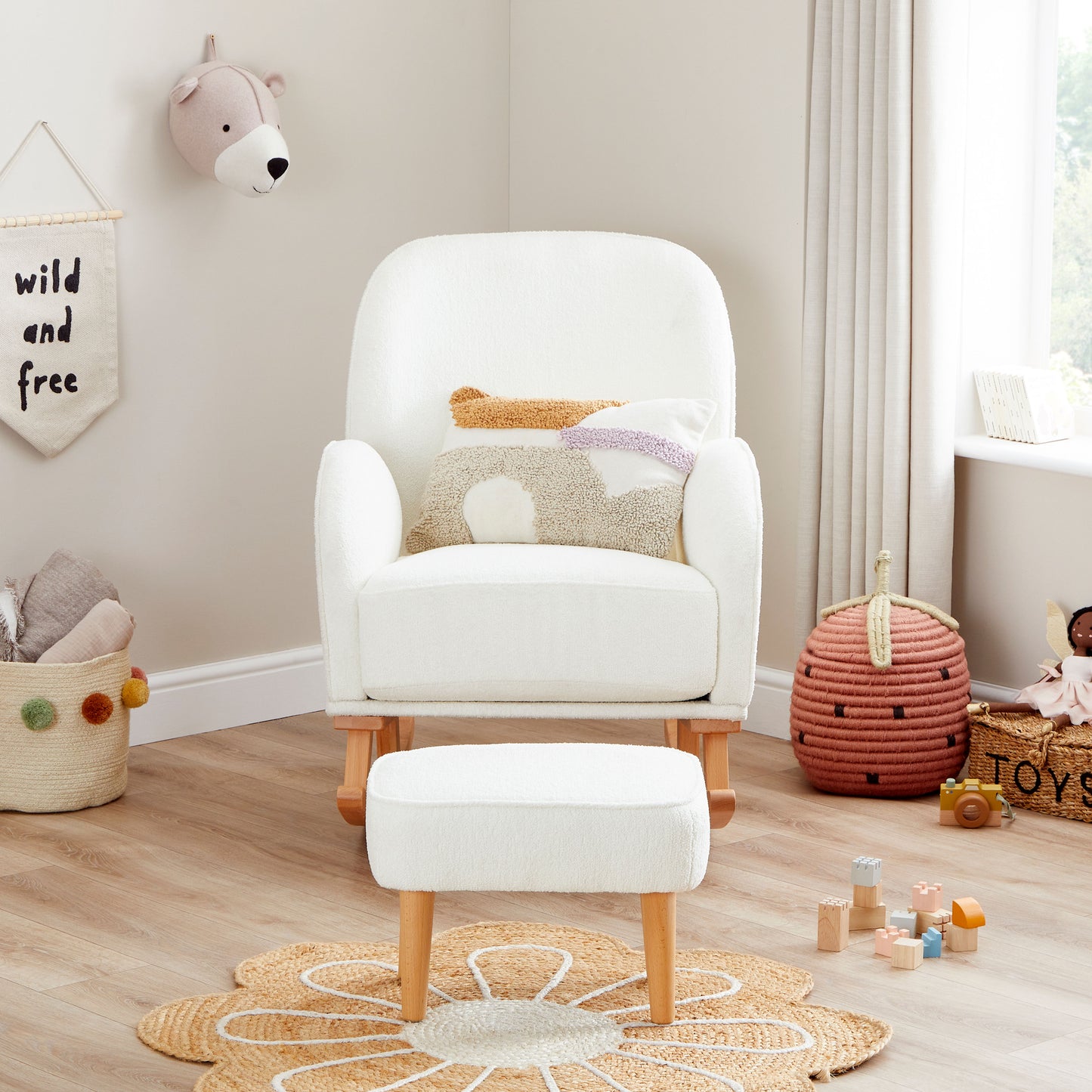 Freya Nursing Chair with Footstool – Grey