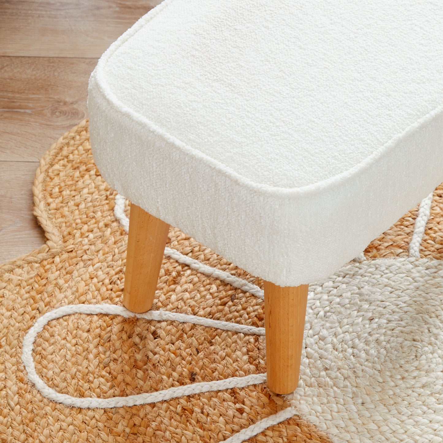 Freya Nursing Chair with Footstool – Off White Bouclé