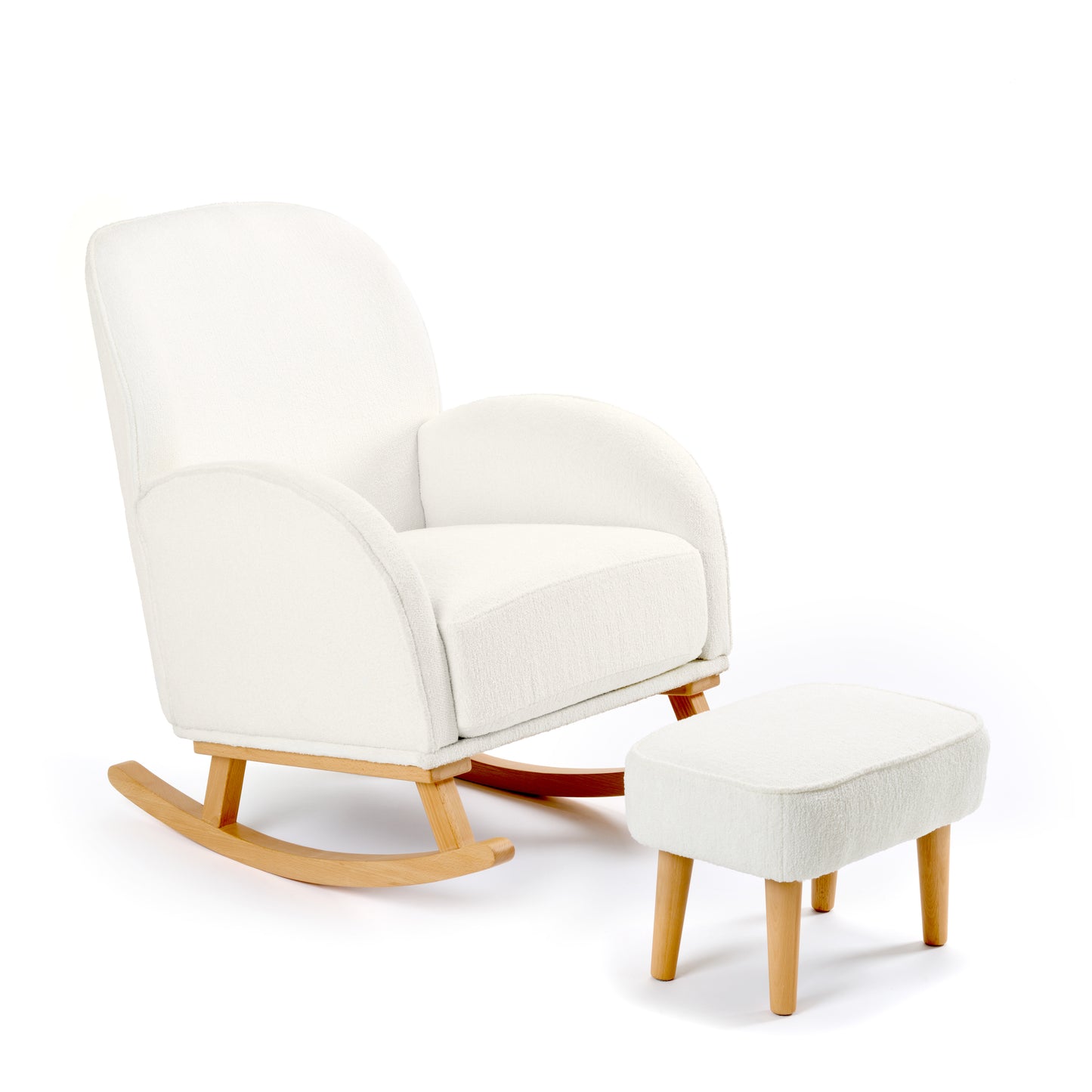 Freya Nursing Chair with Footstool – Off White Bouclé