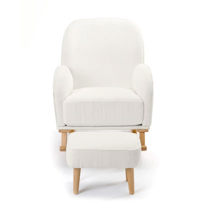 Freya Nursing Chair with Footstool – Off White Bouclé