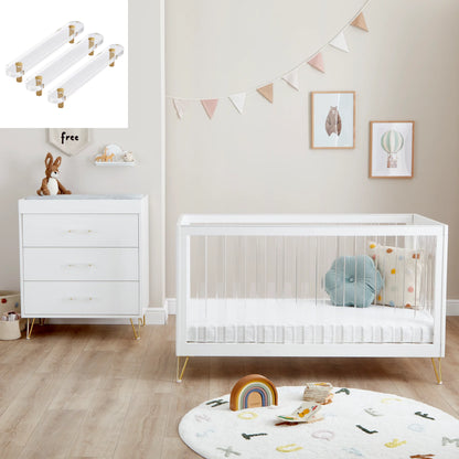 Kimi XL Acrylic 2 Piece Nursery Furniture Set