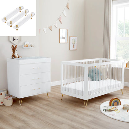 Kimi XL Acrylic 2 Piece Nursery Furniture Set