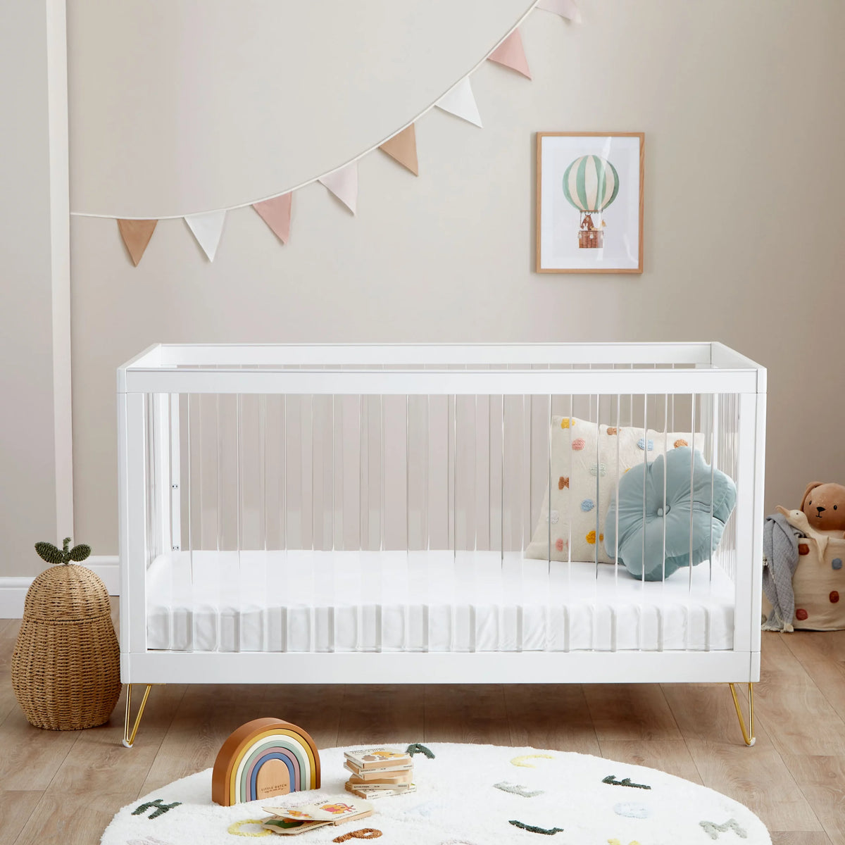 Kimi XL Acrylic 2 Piece Nursery Furniture Set