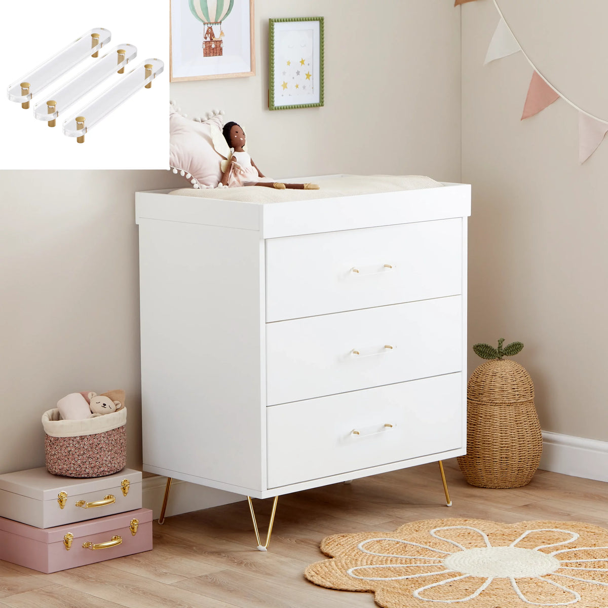 Kimi XL Acrylic 2 Piece Nursery Furniture Set