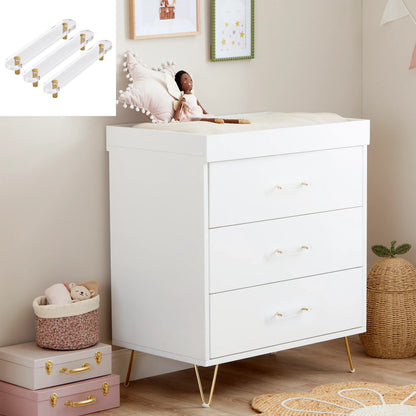 Kimi XL Acrylic 3 Piece Nursery Furniture Set