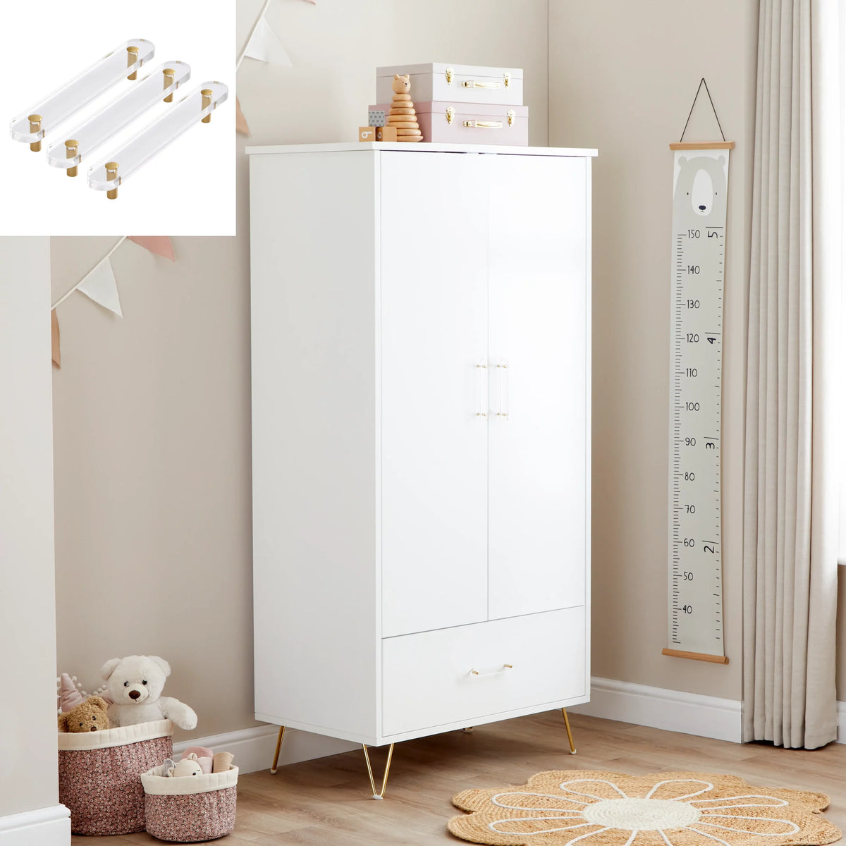 Kimi XL Acrylic 3 Piece Nursery Furniture Set