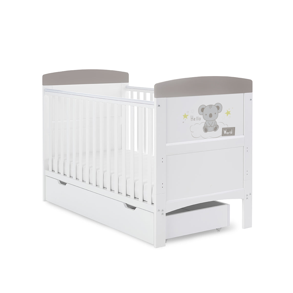Grace Inspire Cot Bed & Underdrawer - Hello World Koala - Grey (2)