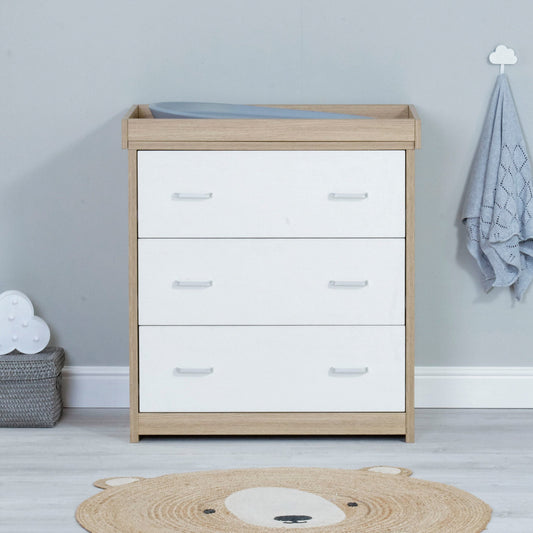 Luno Veni Nursery Chest Changer - White Oak