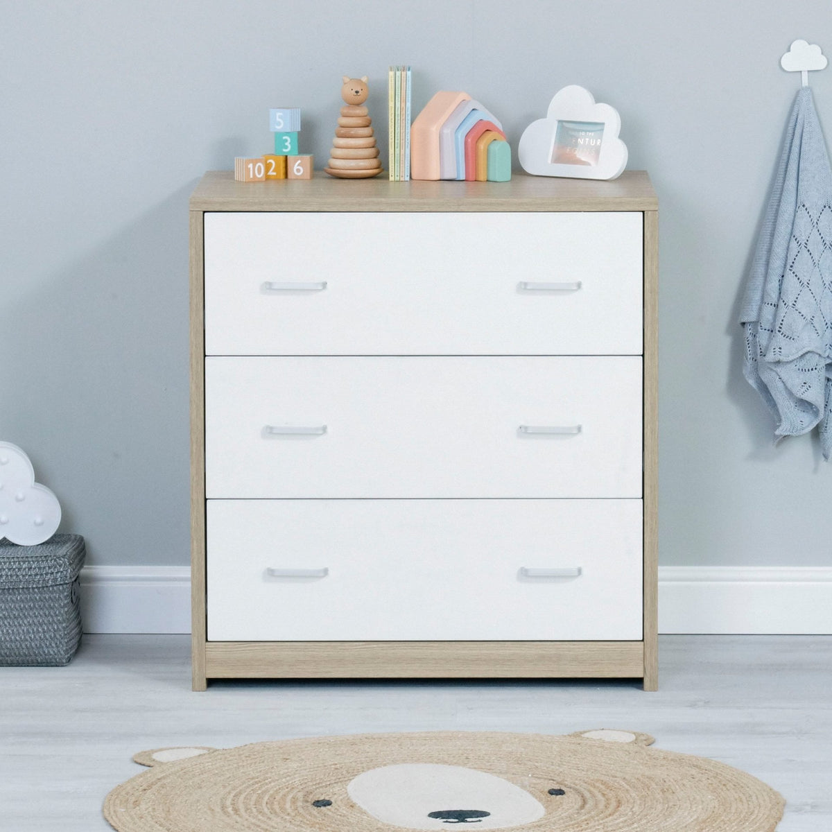 Luno Veni Nursery Chest Changer - White Oak