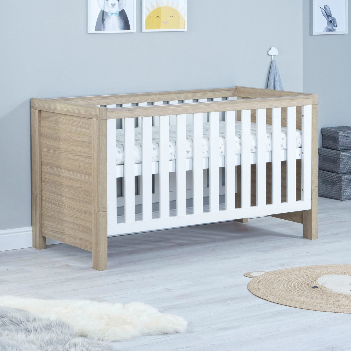 Luno 2 Piece Nursery Furniture Set - Oak White