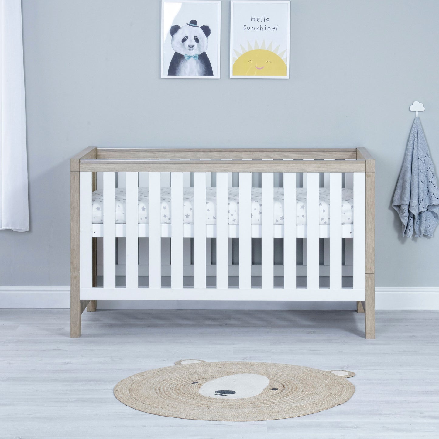 Luno Cot Bed - Oak White