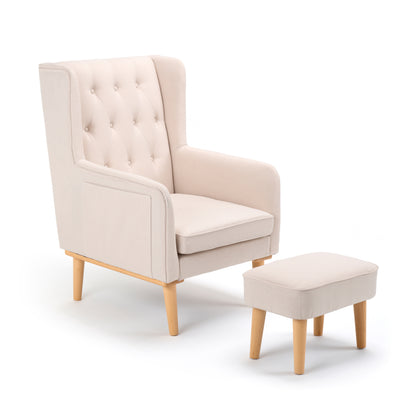 Lux Nursing Chair with Footstool – Cream