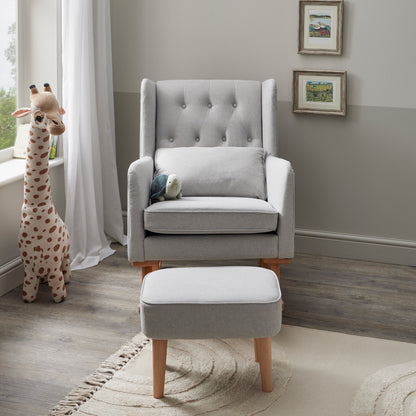 Lux Nursing Chair with Footstool – Grey