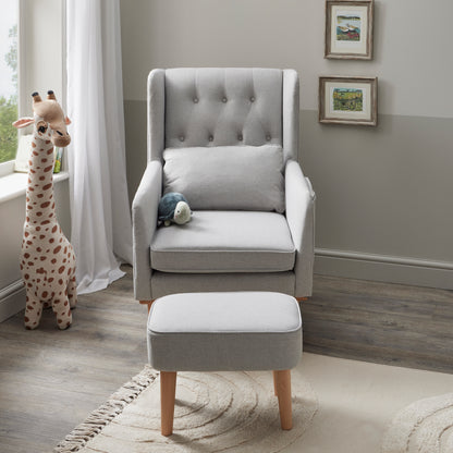 Lux Nursing Chair with Footstool – Grey