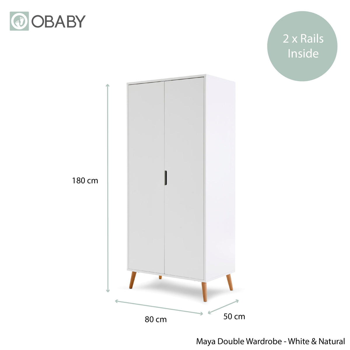 Maya Double Wardrobe - White With Natural (6)