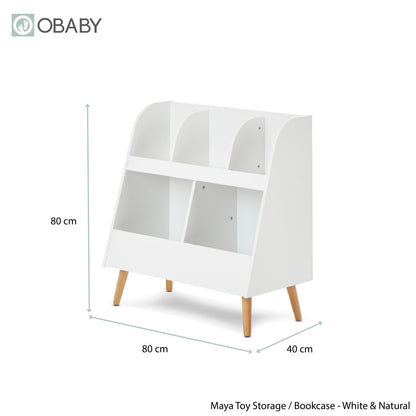 Maya Bookcase/Toy Storage - White With Natural (6)
