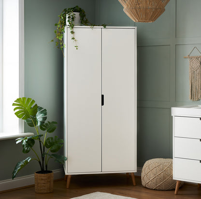 Maya Double Wardrobe - White With Natural