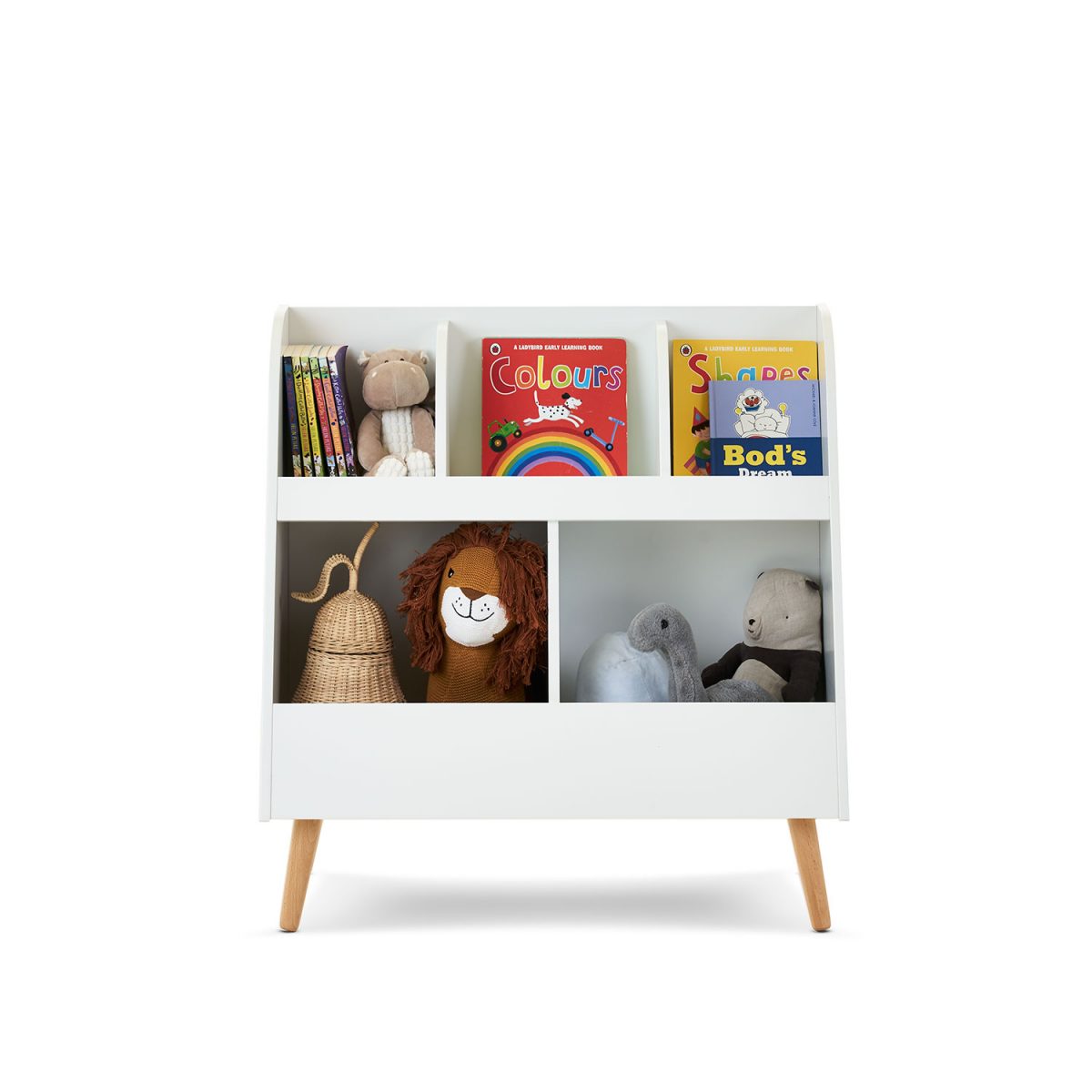 Maya Bookcase/Toy Storage - White With Natural (3)