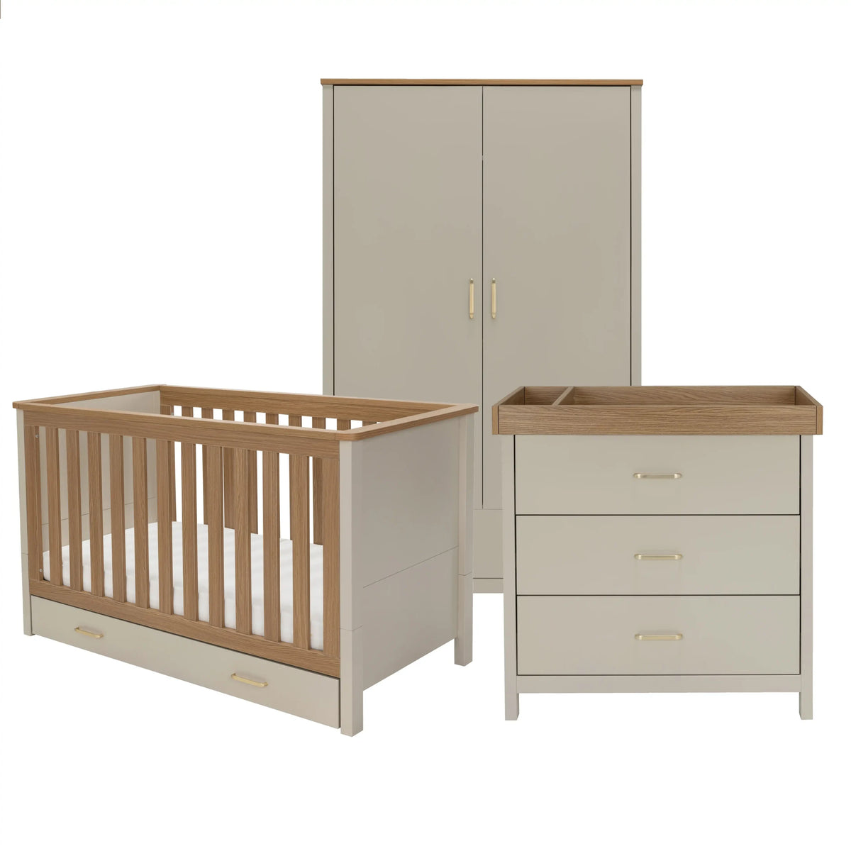 Mira 3 Piece Nursery Room Set - Cashmere Warm Oak