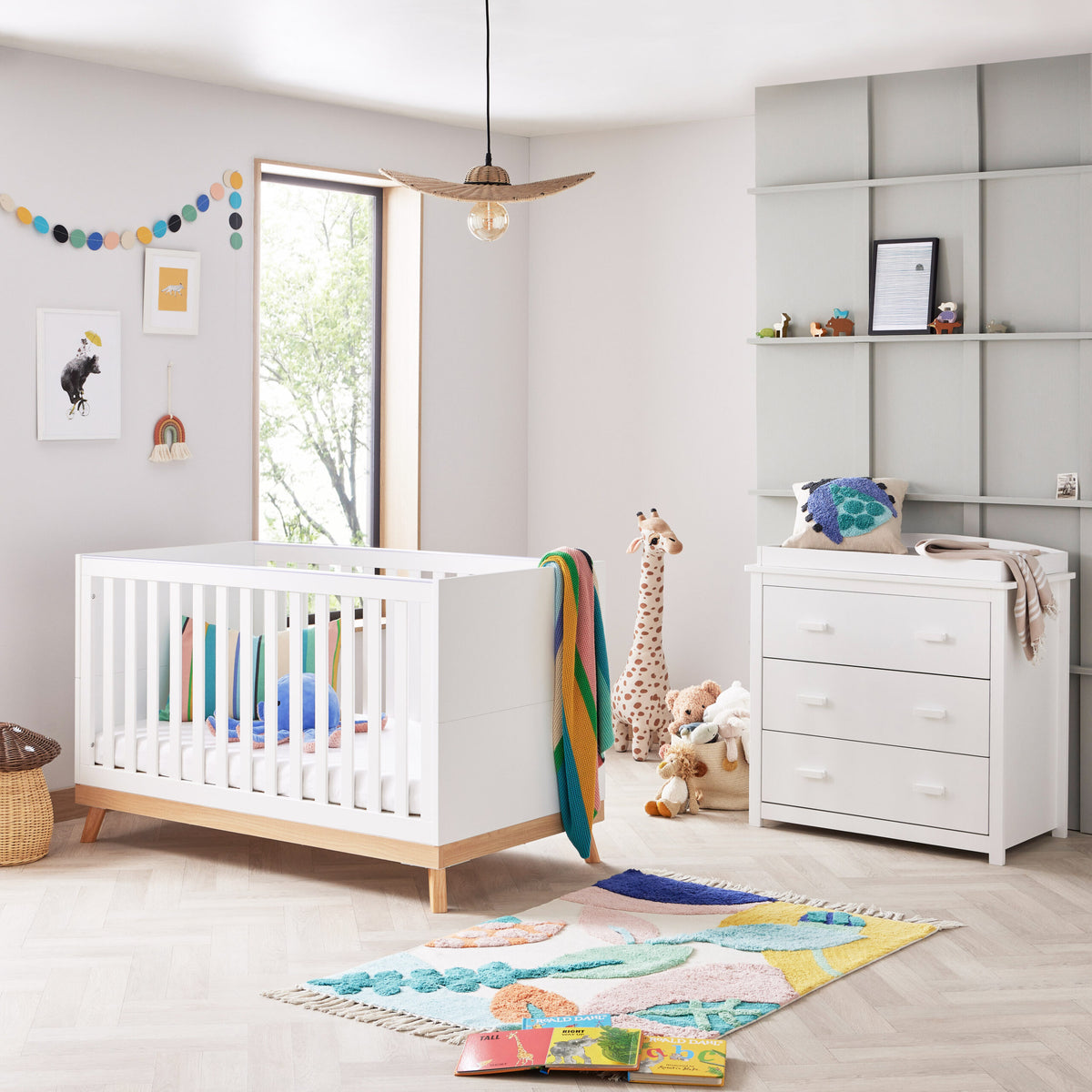 Mona 2 Piece Universal Nursery Furniture Set - White