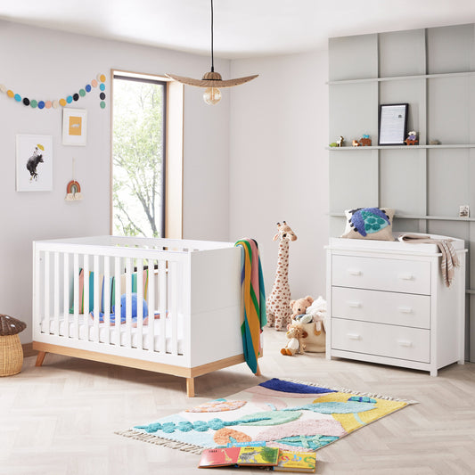Mona 2 Piece Universal Nursery Furniture Set - White