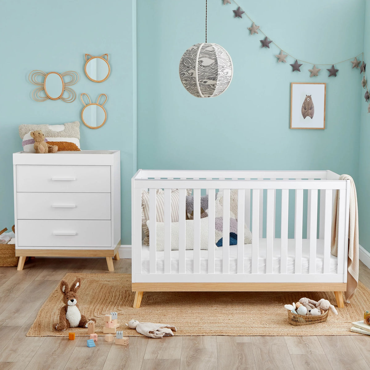Mona 2 Piece Nursery Furniture Set - White