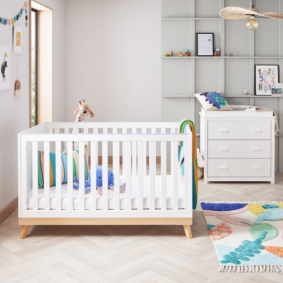 Mona 2 Piece Universal Nursery Furniture Set - White