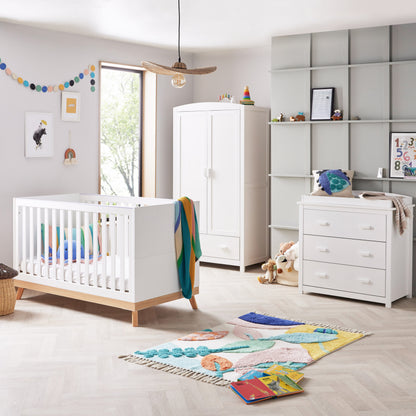 Mona 3 Piece Universal Nursery Furniture Set - White