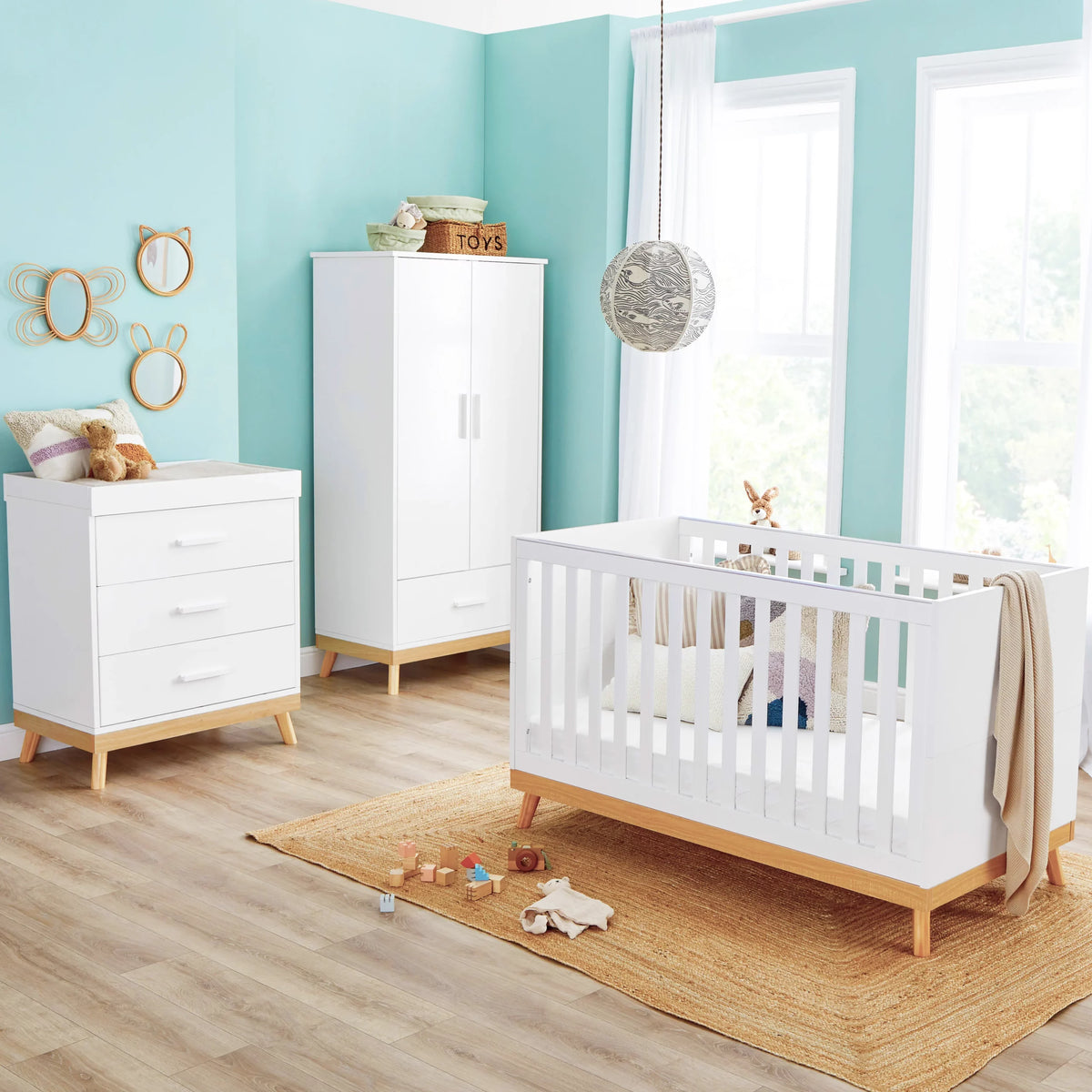 Mona 3 Piece Nursery Furniture Set - White