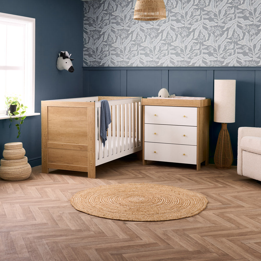Nika 2 Piece Nursery Room Set - Oak & White