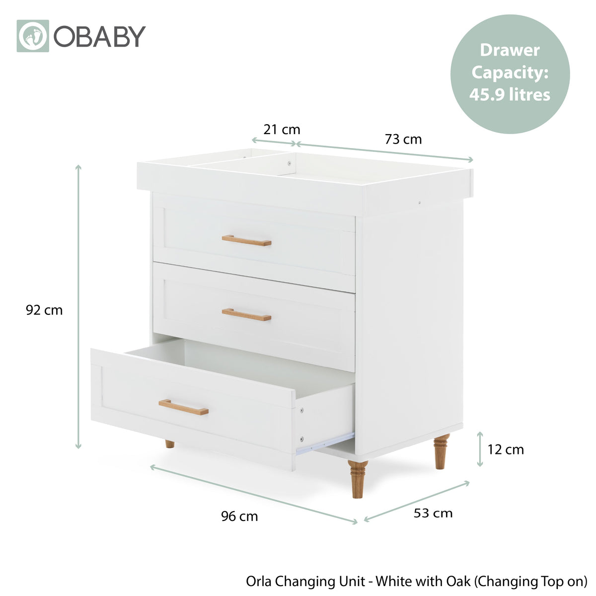 Orla Changing Unit - White with Oak (6)