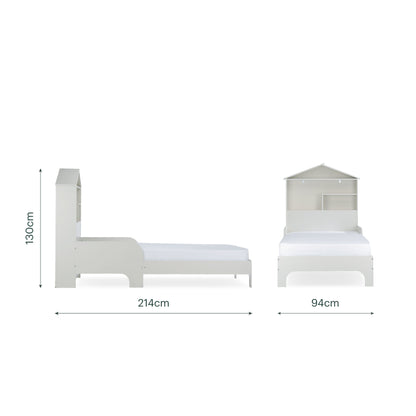 Play House Single Bed with Storage - Pebble