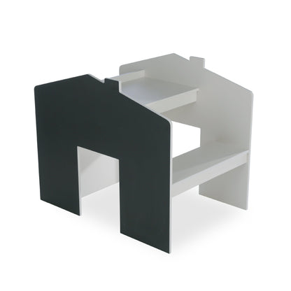 Play House Storage Desk with Bench - Pebble