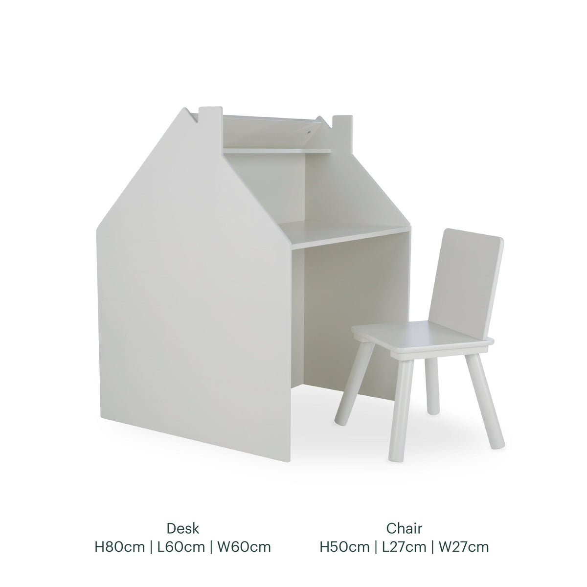Play House Storage Desk with Easel and Chair - Pebble