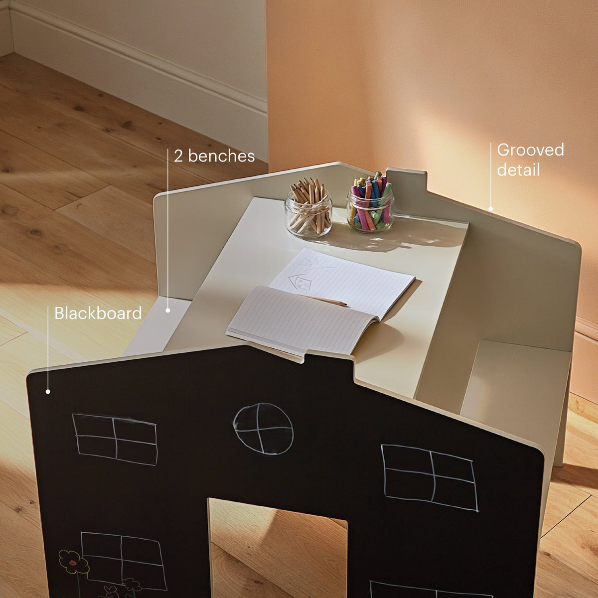 Play House Desk for 2 - Pebble