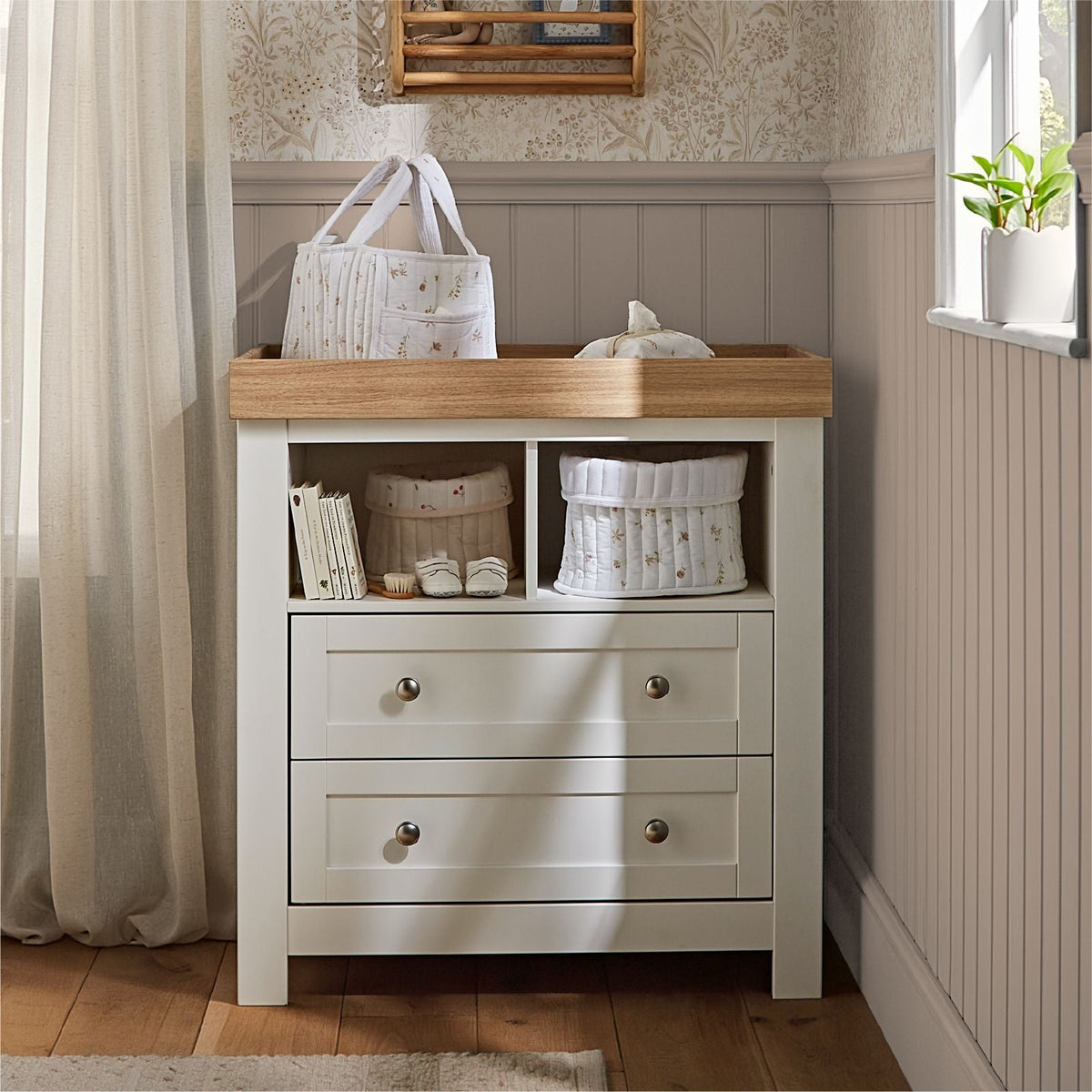 Burford Dresser Changer - White & Oak