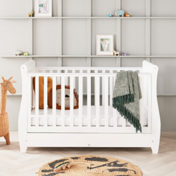 Stella Sleigh Cot Bed - White