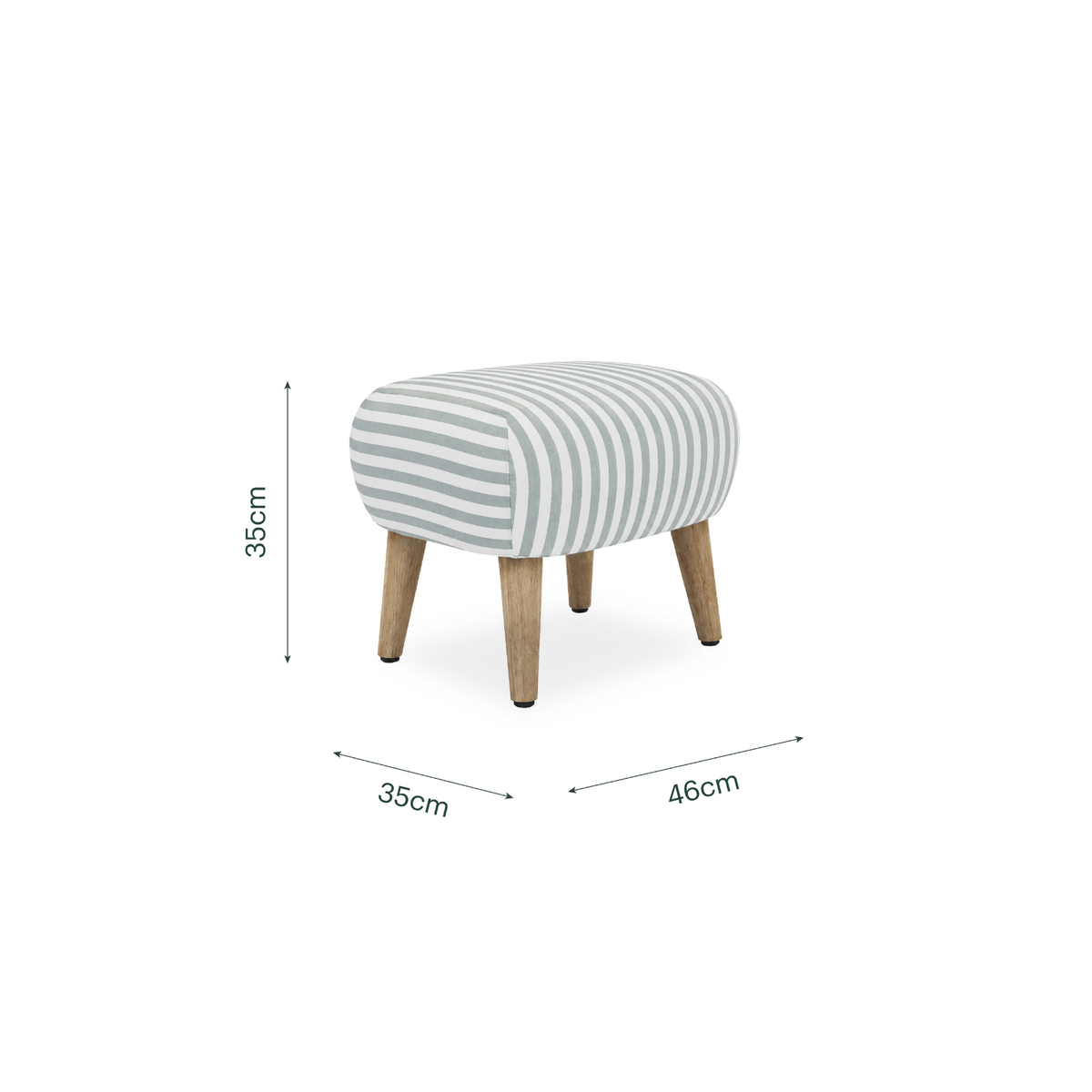 Etta Footstool - Sea Salt Stripe