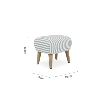 Etta Footstool - Sea Salt Stripe