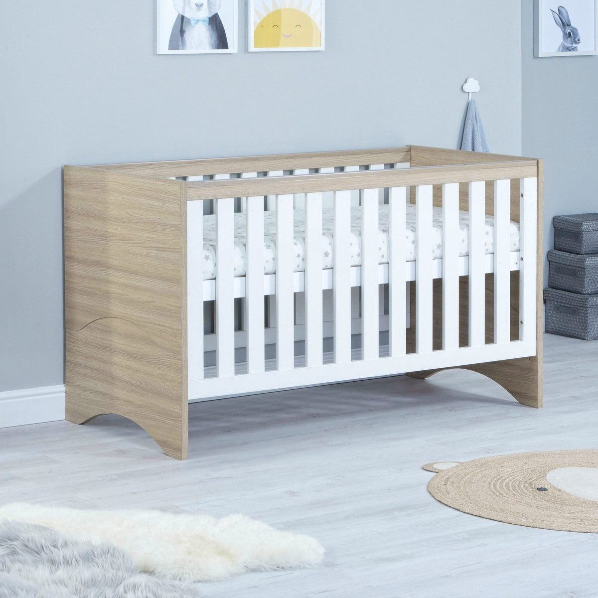 Veni 2 Piece Nursery Furniture Set - Oak White