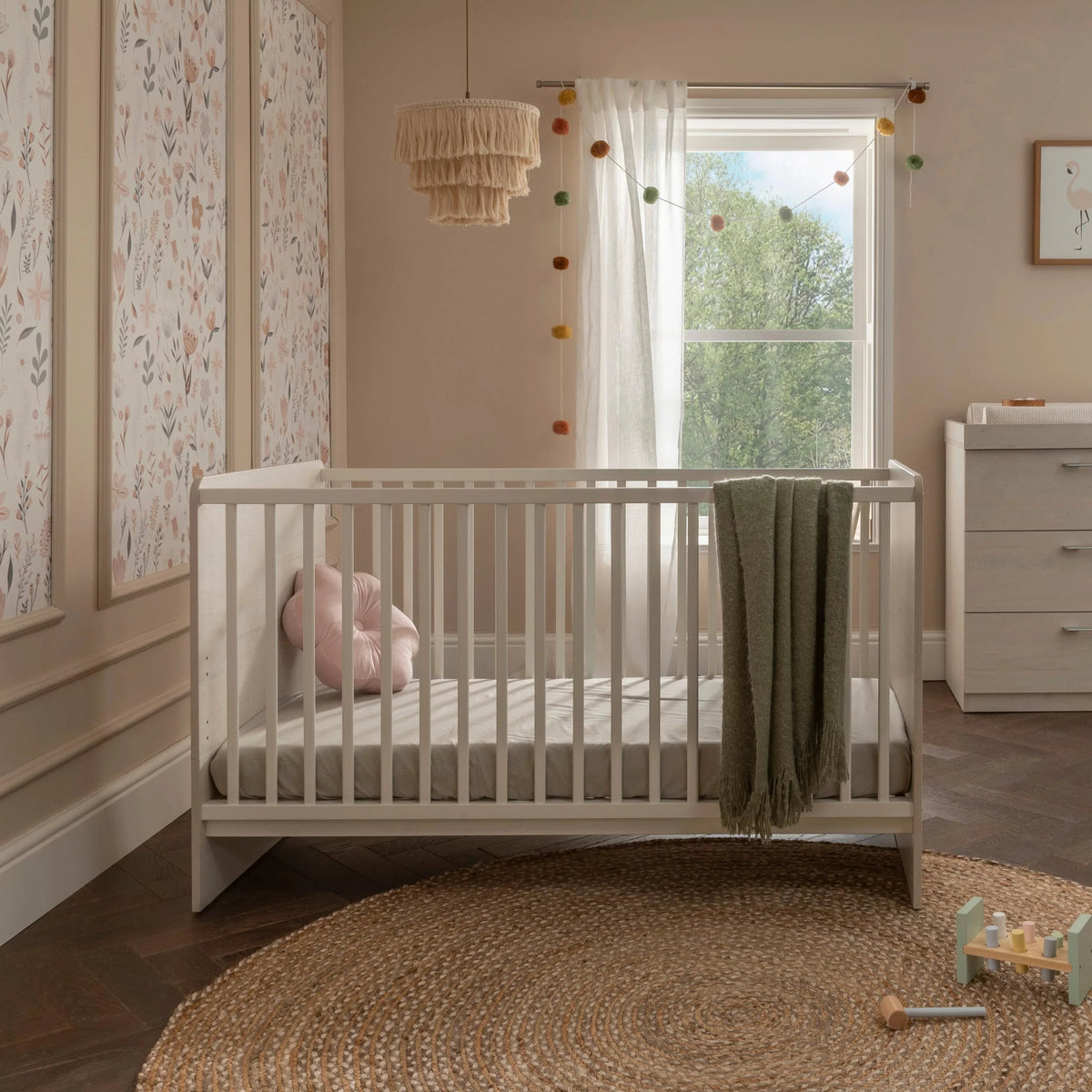 Freya Cot Bed - Coastal White
