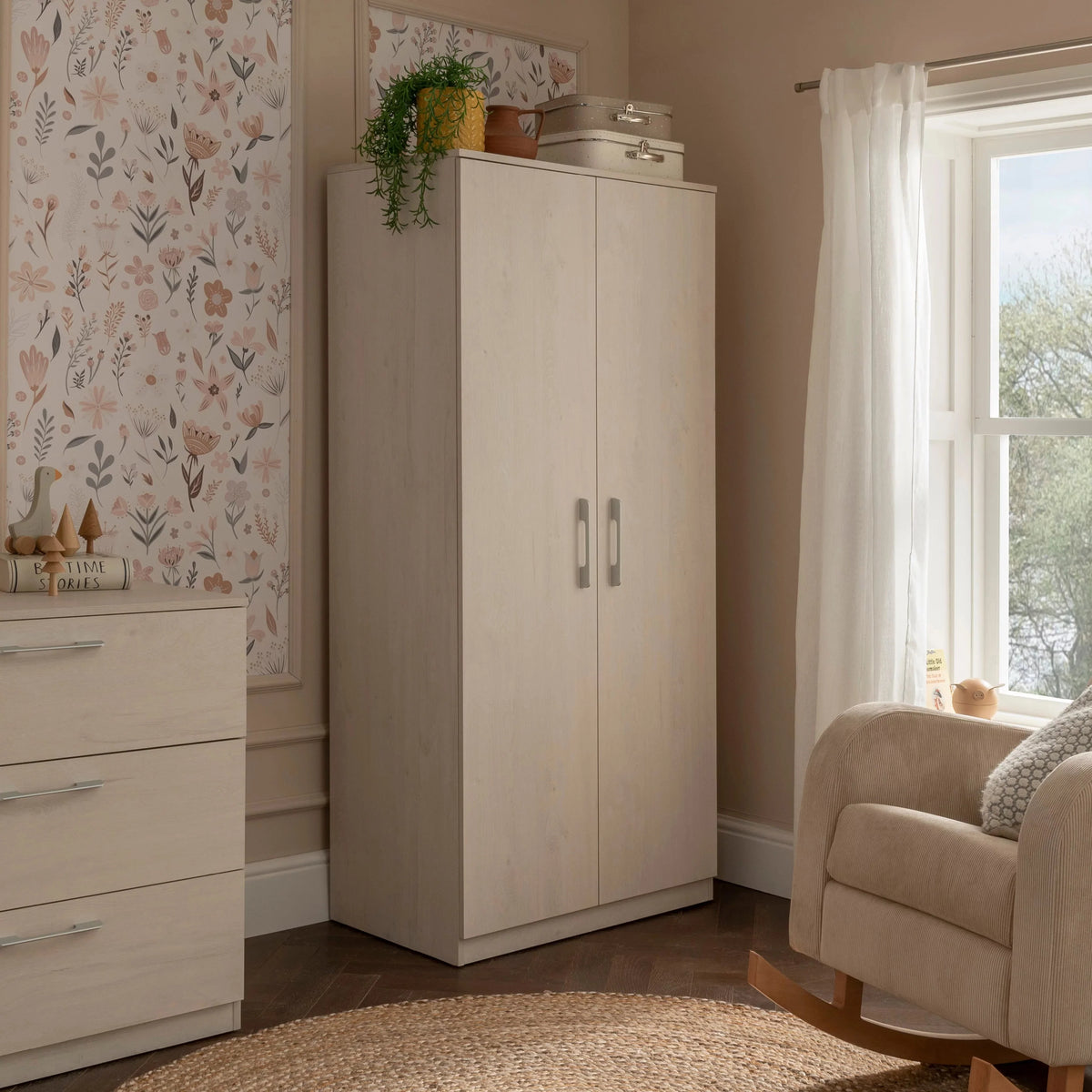 Freya Nursery Wardrobe - Coastal White