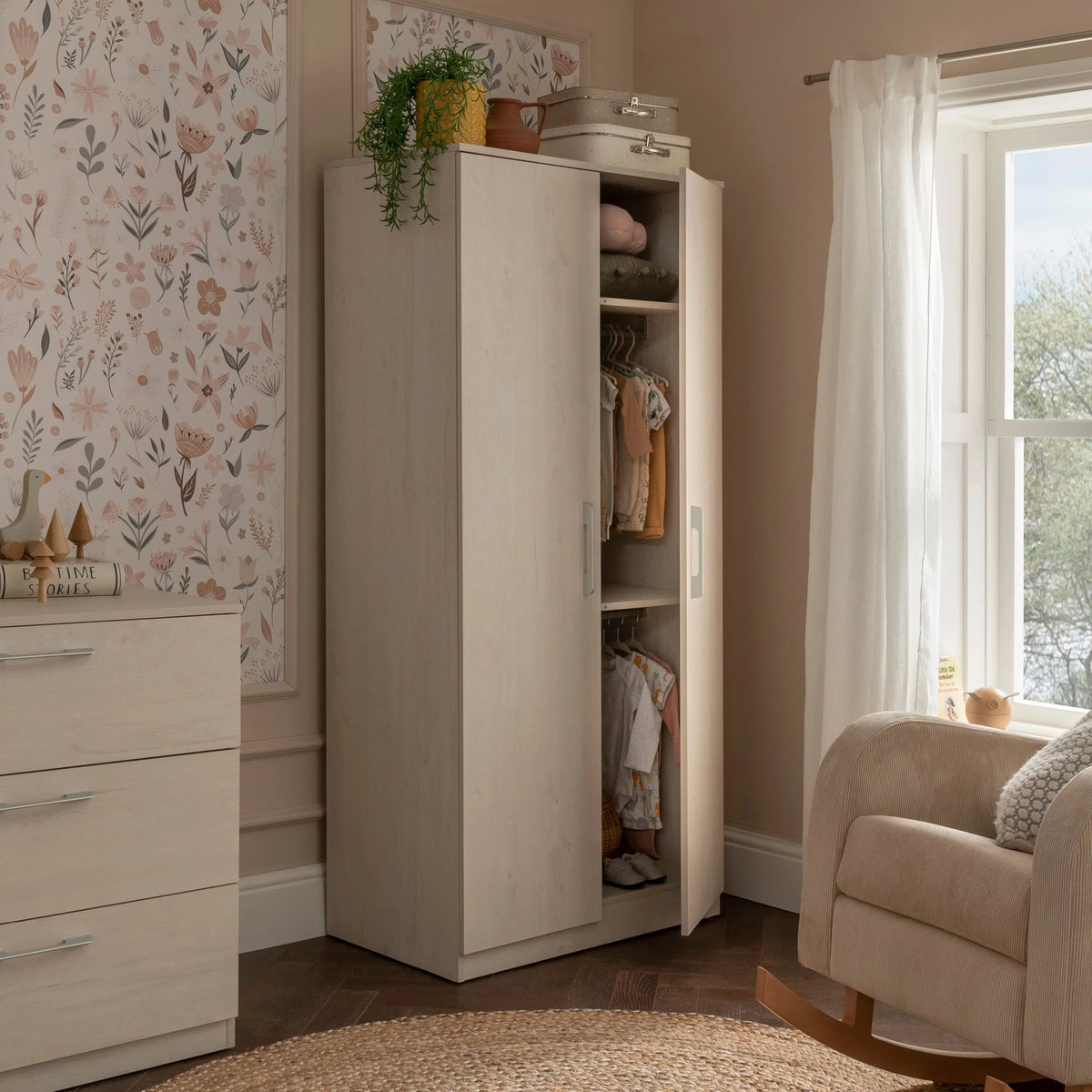 Freya Nursery Wardrobe - Coastal White