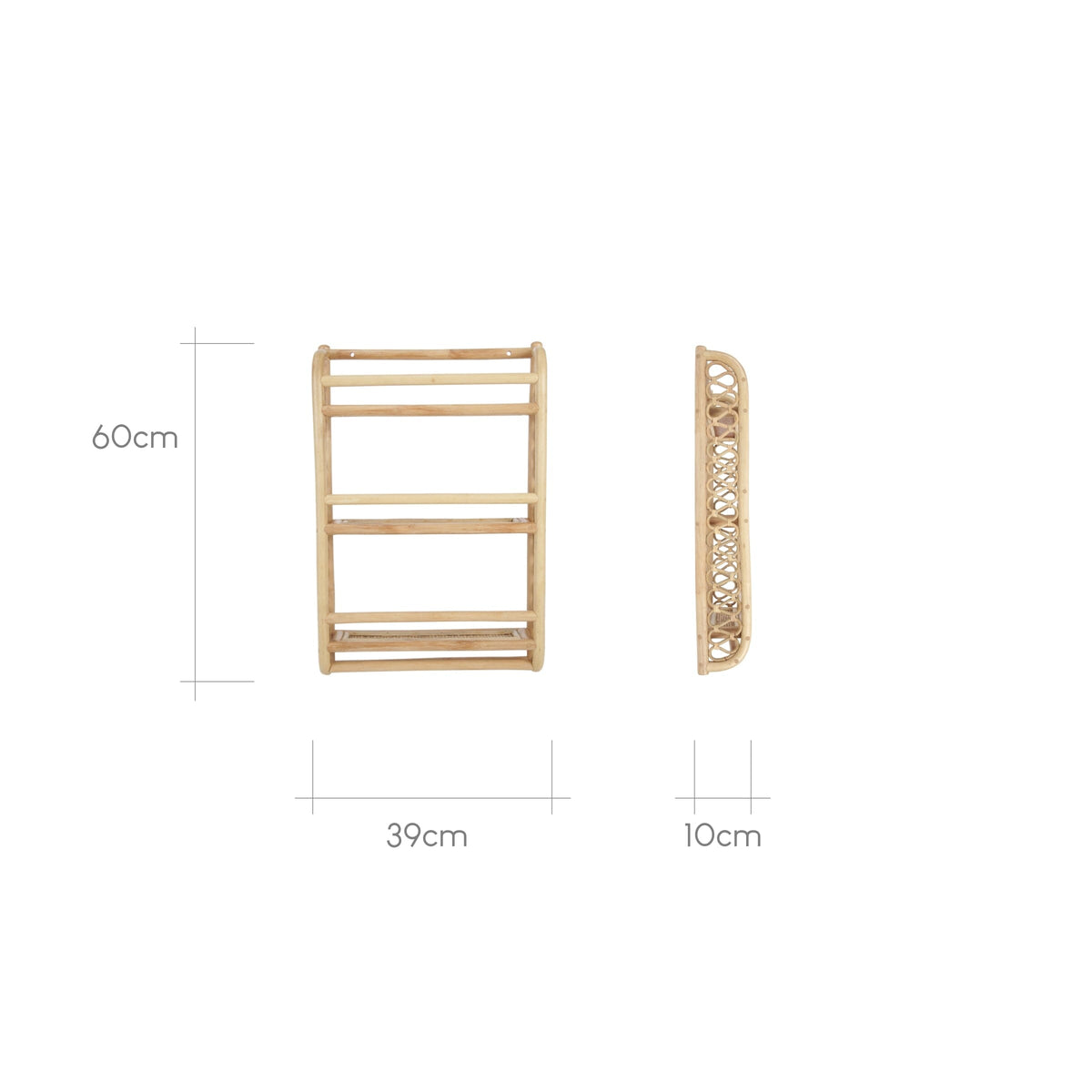 Aria Wave Bookshelf - Rattan