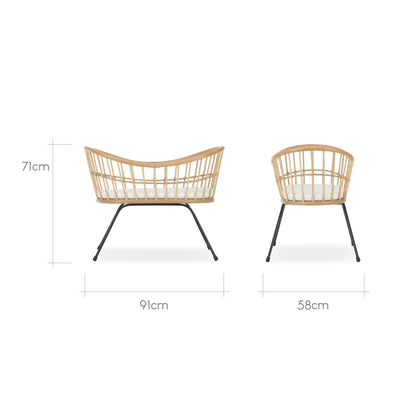 Aria Wave Crib - Rattan