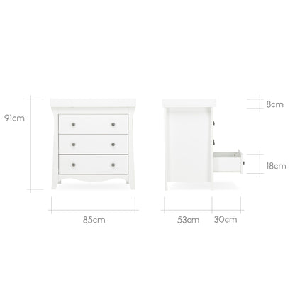 Clara 3 Drawer Dresser Changer - White