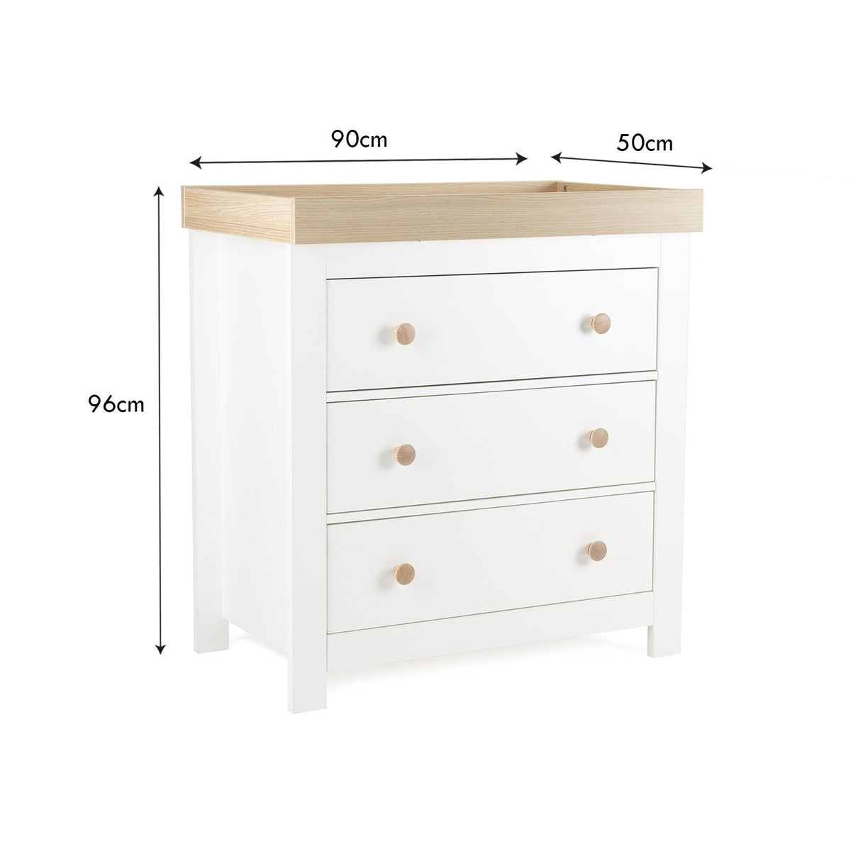 Luna Dresser Changer - White & Oak