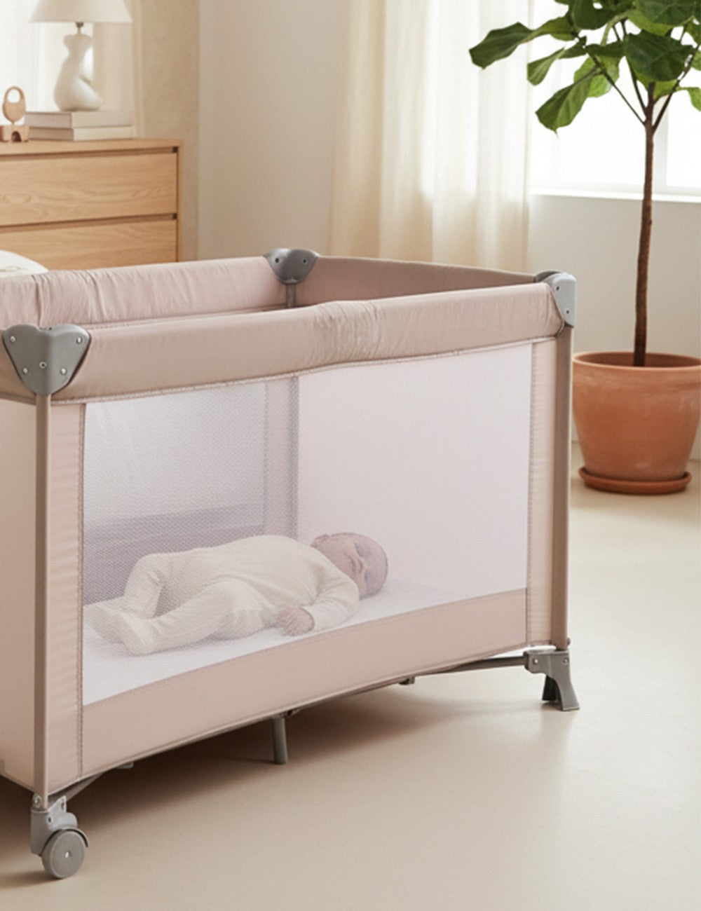 Red Kite Sleepsound Easifold Travel Cot – Oatmeal