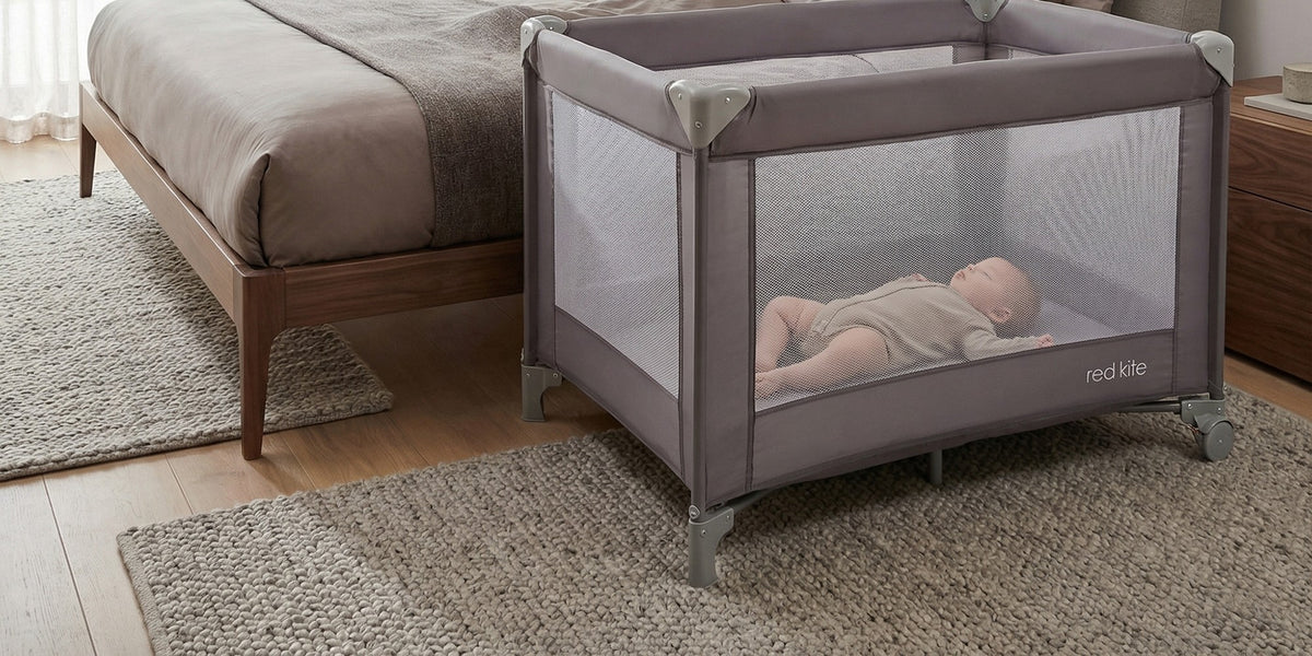 Red Kite Sleeptight Travel Cot – Grey